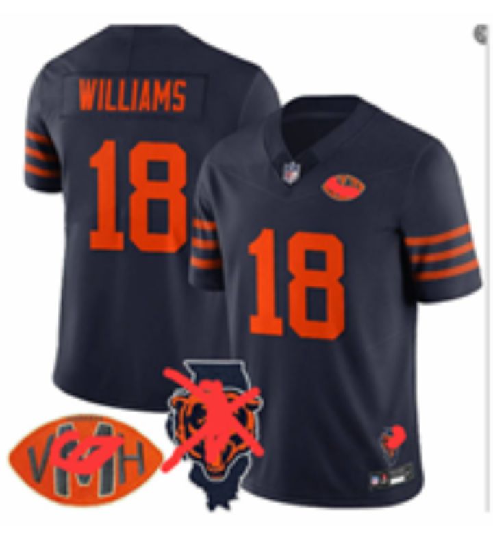 Men 2026 Chicago Bears #18 Williams Blue 3th generations Nike Limited NFL Jersey style 004